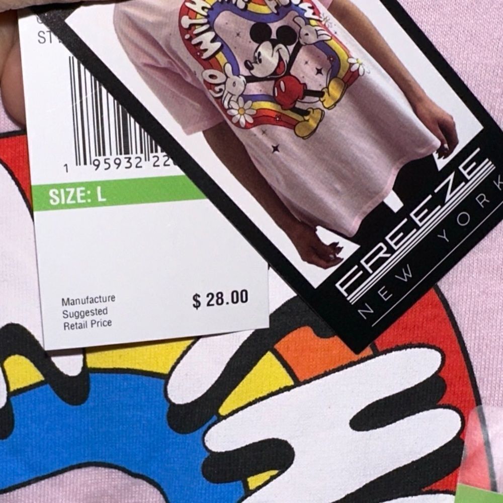 Disney Mickey Mouse Woman’s Go With The Flow T-Shirt Size L - Picture 3 of 5